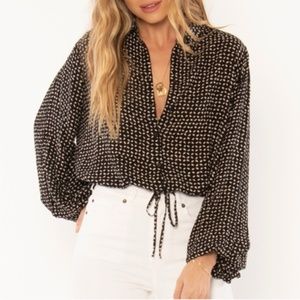 Amuse Society // Camille Woven Top // Black